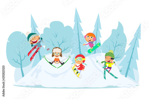 children enjoy winter sports.