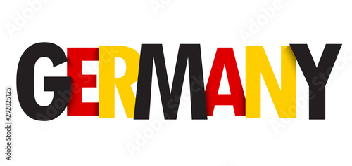 GERMANY typography banner in colors of German flag