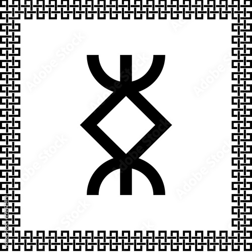 ornament around the perimeter with the sign of affluence in the center
