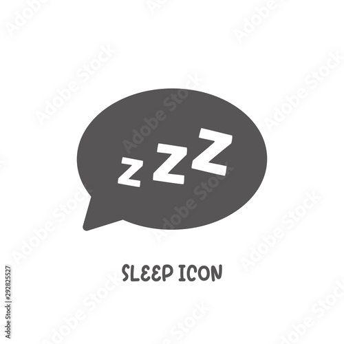 Sleep zzz icon simple flat style vector illustration.