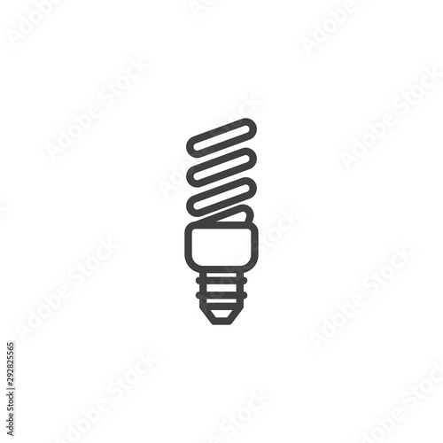 Energy saving fluorescent light bulb line icon. linear style sign for mobile concept and web design. Fluorescent lamp outline vector icon. Symbol, logo illustration. Vector graphics