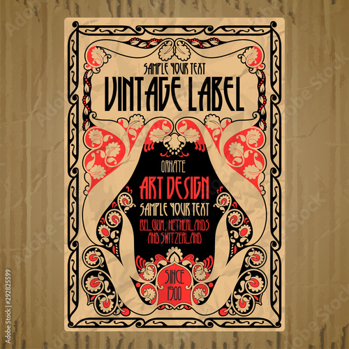 vector vintage items: cover Art Nouveau
