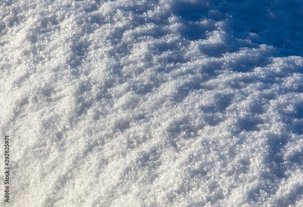 White blanket of snow as a background