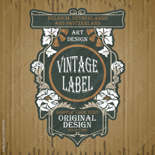 vector vintage items: cover Art Nouveau