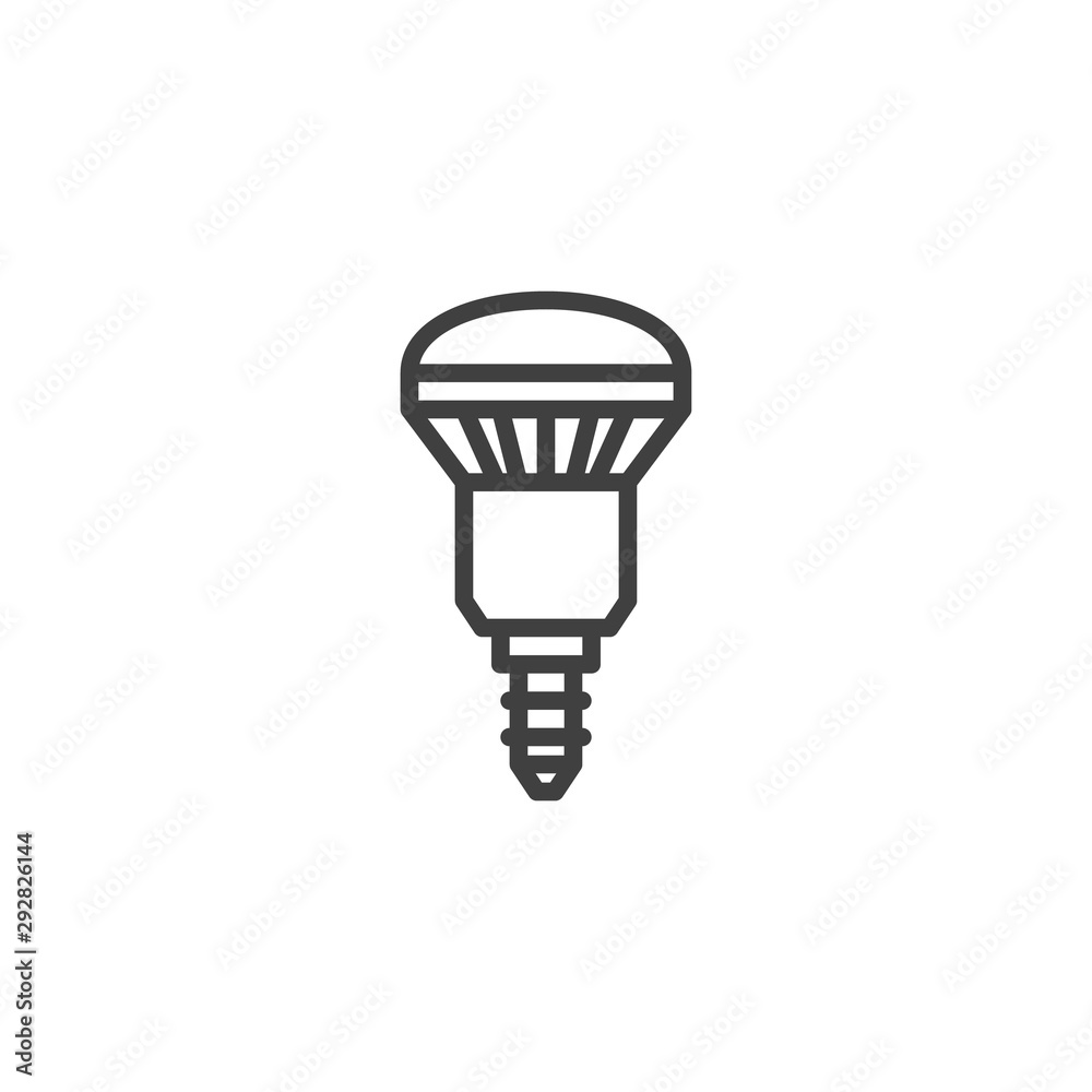 LED Light bulb line icon. linear style sign for mobile concept and web design. Lamp outline vector icon. Symbol, logo illustration. Vector graphics LED Light bulb line icon. linear style sign for mobile concept and web design. Lamp outline vector icon. Symbol, logo illustration. Vector graphics