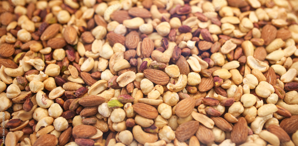 Nuts on the counter in the market Nuts on the counter in the market