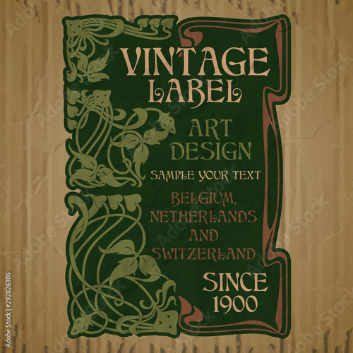 vector vintage items: cover Art Nouveau