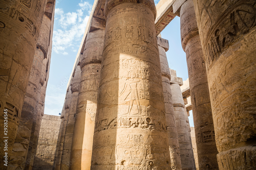 The great hall colonnade at Karnak Temple Complex, El-Karnak, Luxor Governorate, Egypt