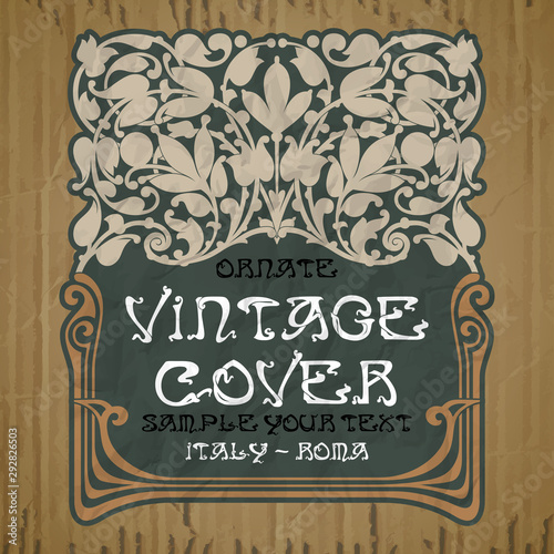 vector vintage items: cover Art Nouveau