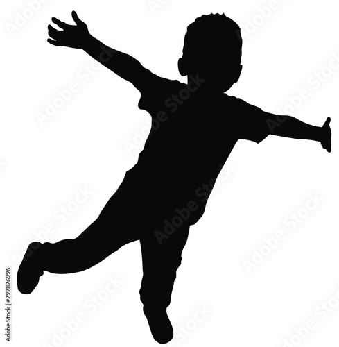 Stock Silhouette of little boy