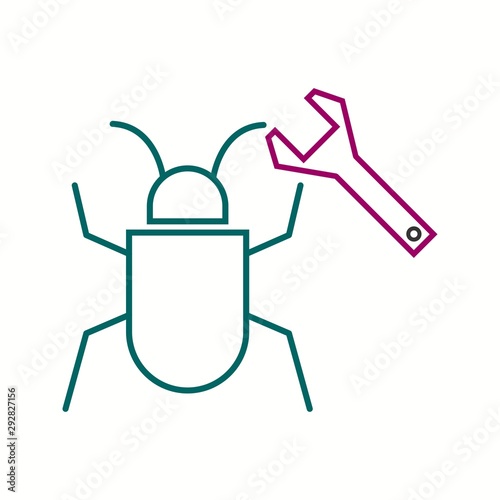 Beautiful Bug fixing vector line icon