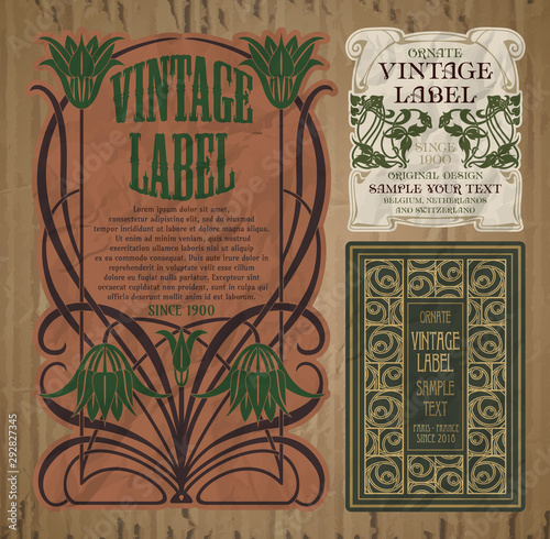 vector vintage items: cover Art Nouveau