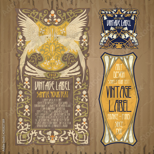 vector vintage items: cover Art Nouveau