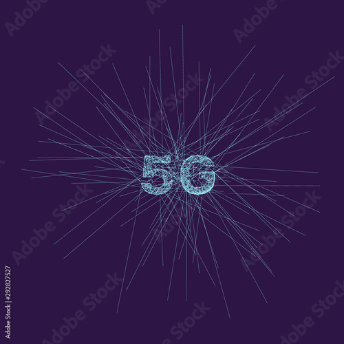 5G network sign. Wireless i...