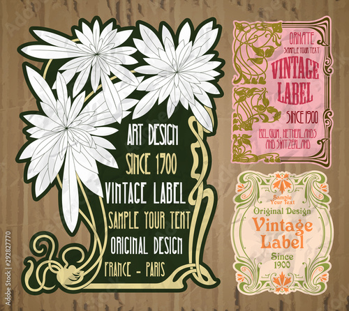 vector vintage items: cover Art Nouveau