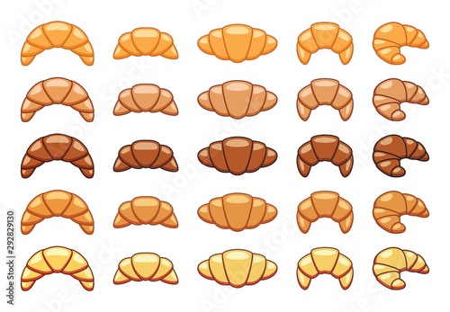 vector drawing of croissant icons