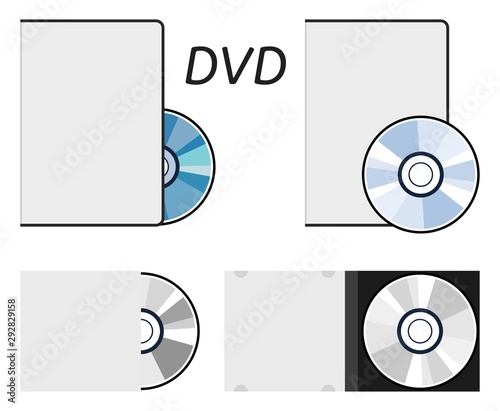 vector dvd or cd disc icons