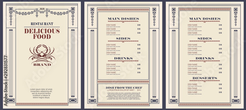 Restaurant menu template or other design.