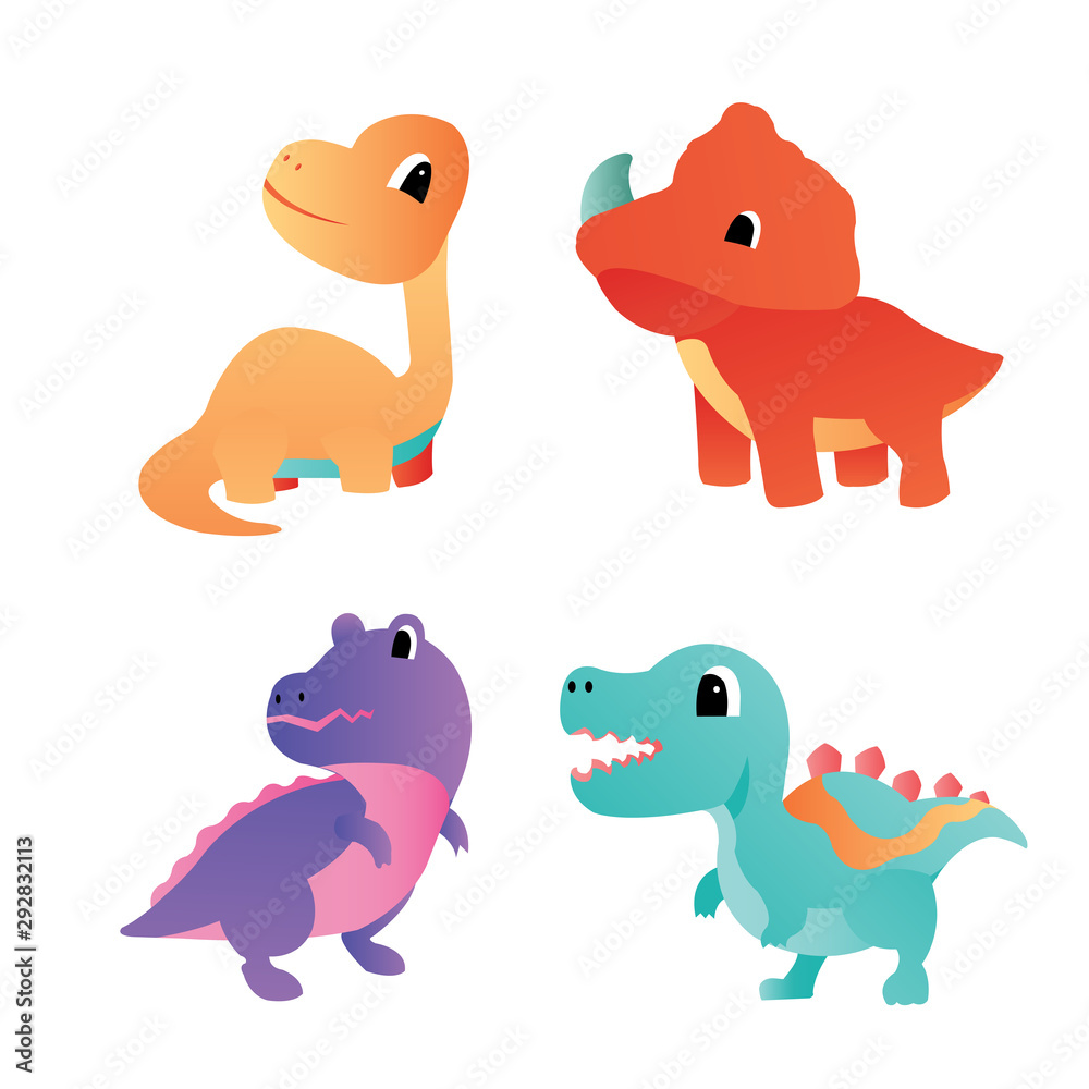 Dinosaur character icon vector design