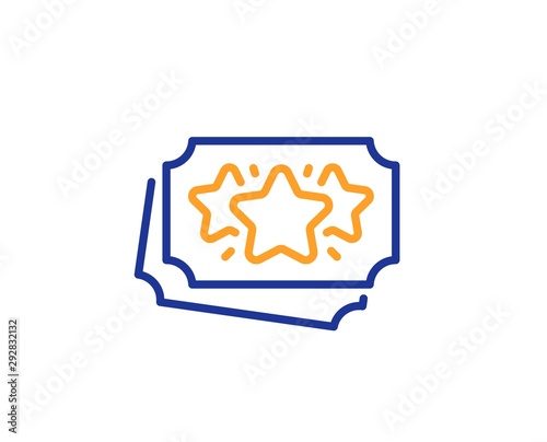 Bonus coupons. Loyalty points line icon. Discount program symbol. Colorful outline concept. Blue and orange thin line loyalty points icon. Vector