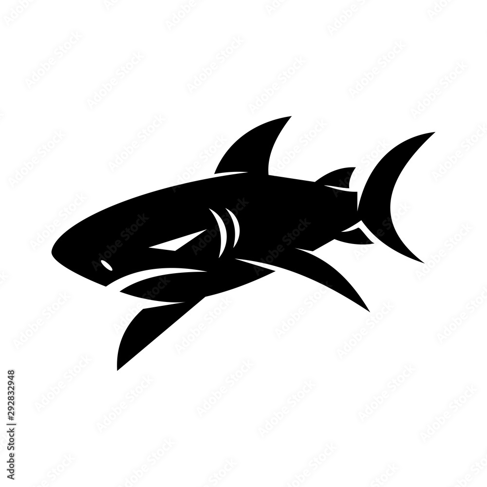 Obraz premium Shark Predator logo design vector isolated illustration template