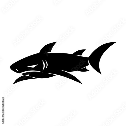 Shark logo mascot vector isolated modern illustration template
