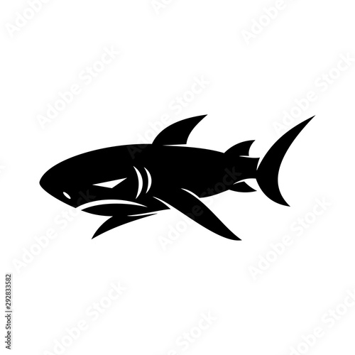 Shark logo design vector isolated with modern illustration