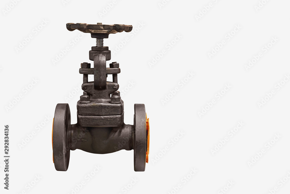 the incision shut-off valve with manual control  isolated on white background.