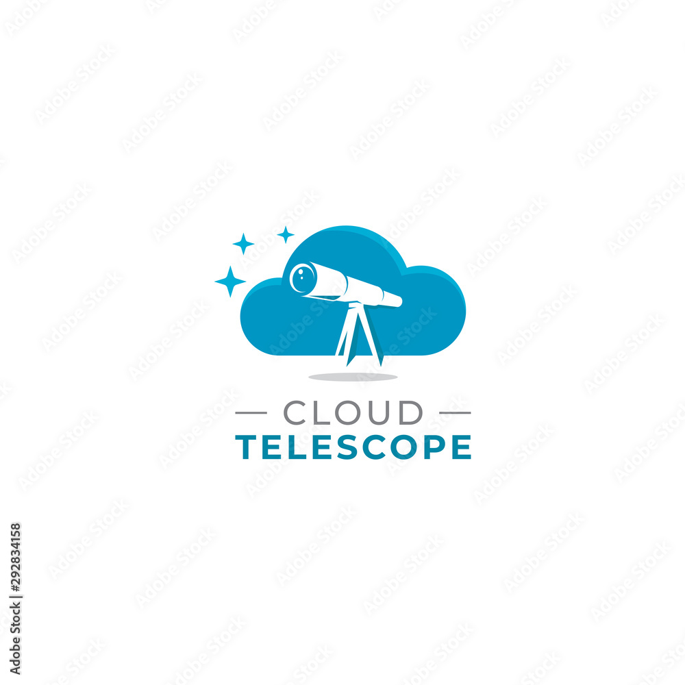 telescope cloud logo vector icon illustration telescope cloud logo vector icon illustration