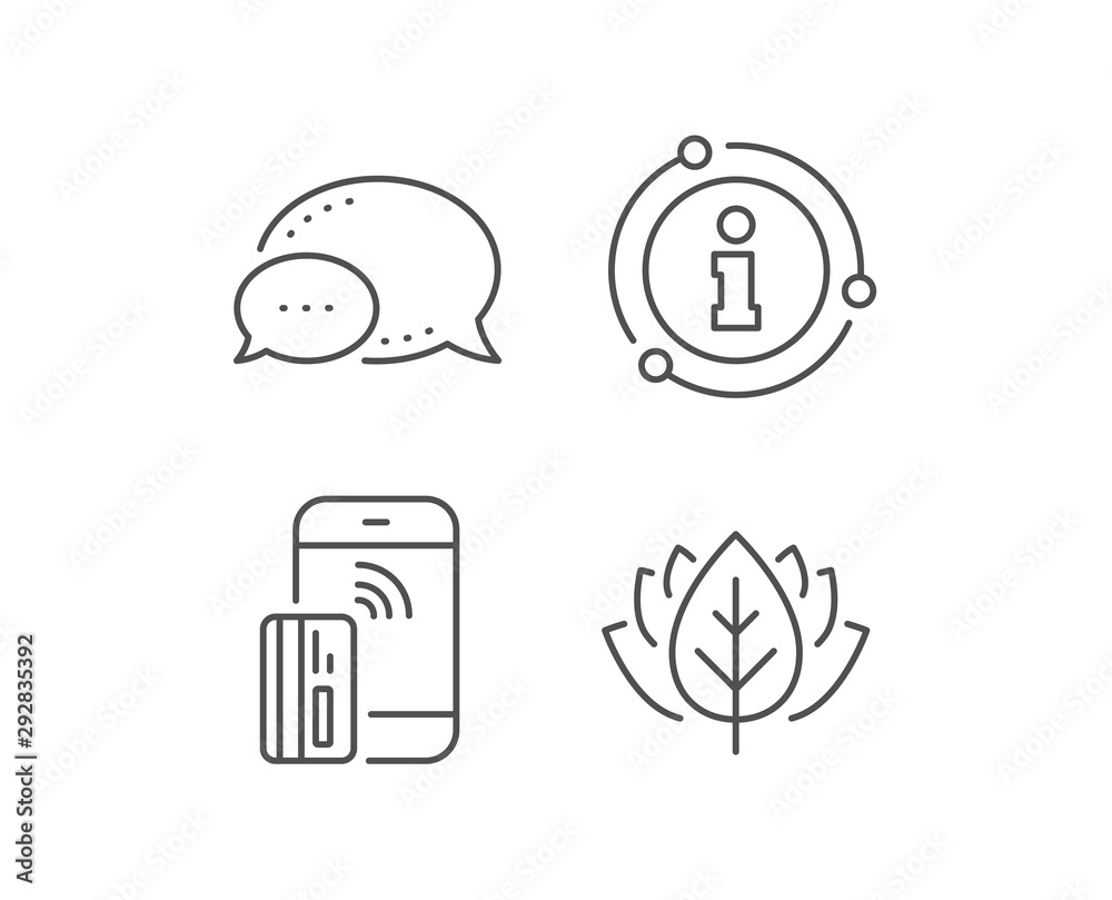 Contactless payment card line icon. Chat bubble, info sign elements. Phone money sign. Mobile device symbol. Linear contactless payment outline icon. Information bubble. Vector Contactless payment card line icon. Chat bubble, info sign elements. Phone money sign. Mobile device symbol. Linear contactless payment outline icon. Information bubble. Vector