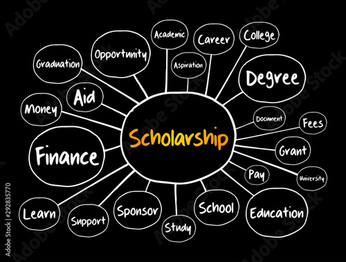Scholarship mind map, education concept for presentations and reports