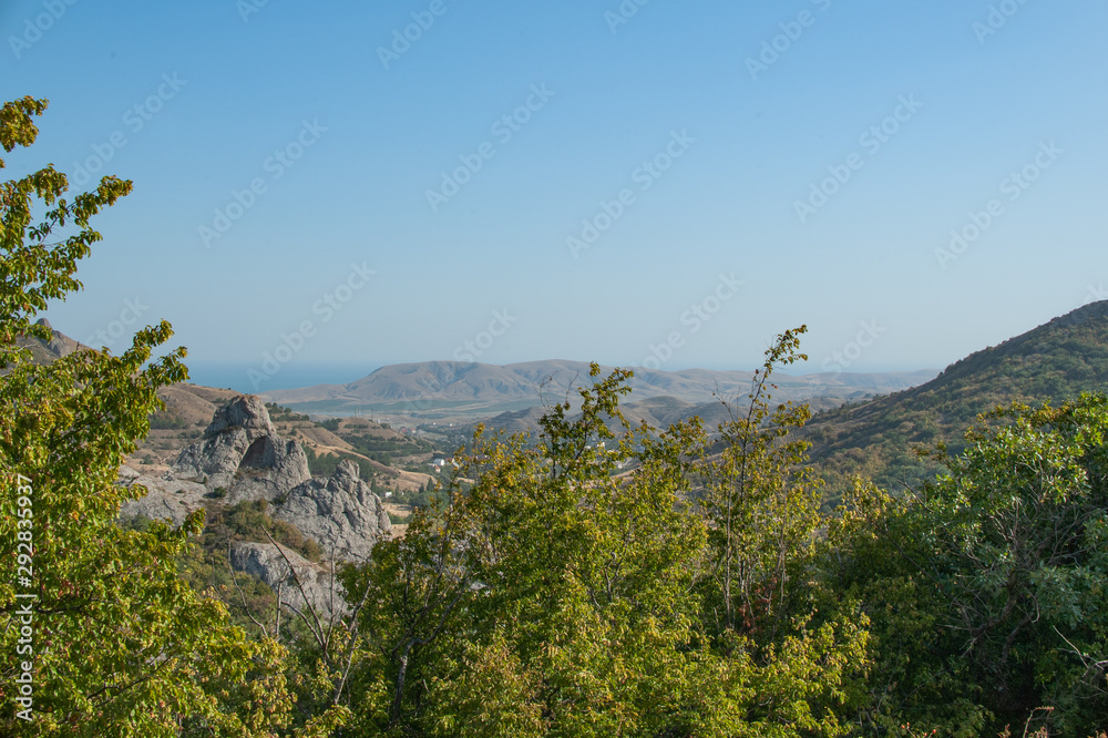 Mountains in Crimea. September. This place is located near the town of Sudak. Autumn in Crimea.  the city of Feodosiya. Russia. Ukraine.