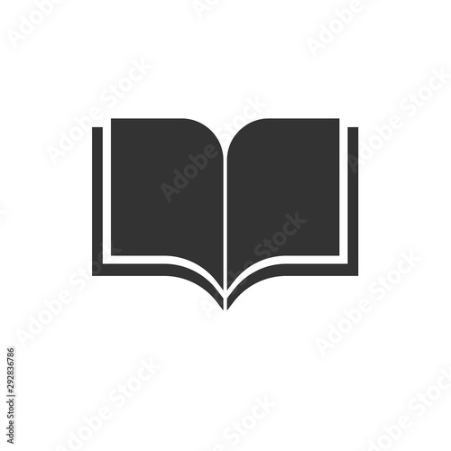 Book icon black on white background. vector Illustration. symbol logo web