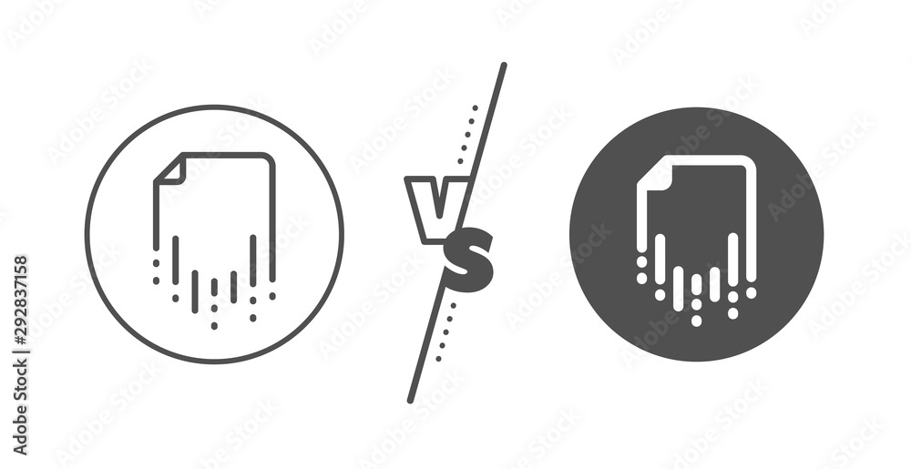 Backup data sign. Versus concept. Recovery file line icon. Restore document symbol. Line vs classic recovery file icon. Vector Backup data sign. Versus concept. Recovery file line icon. Restore document symbol. Line vs classic recovery file icon. Vector