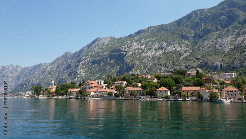 View of the Dobrota city from the Bay of Kotor, Montenegro View of the Dobrota city from the Bay of Kotor, Montenegro