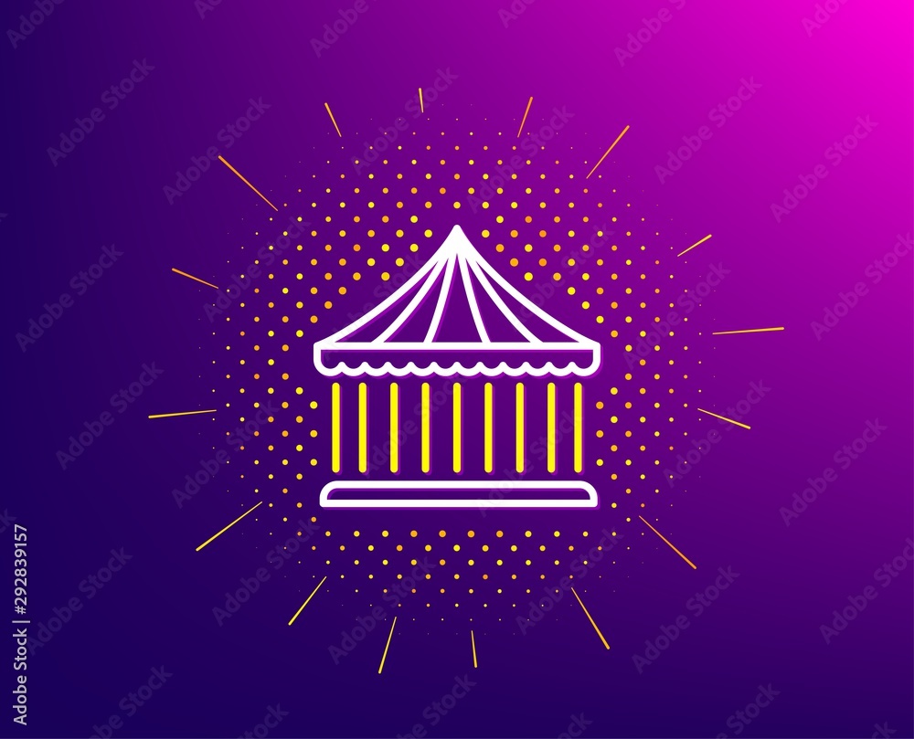 Carousels line icon. Halftone pattern. Amusement park sign. Gradient background. Carousels line icon. Yellow halftone pattern. Vector Carousels line icon. Halftone pattern. Amusement park sign. Gradient background. Carousels line icon. Yellow halftone pattern. Vector