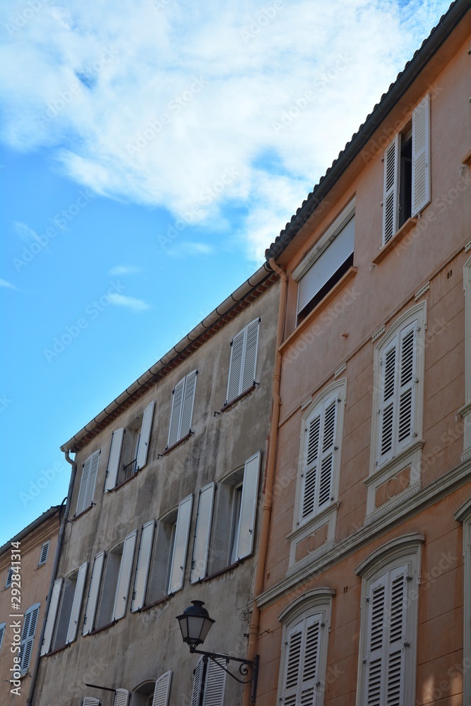 House facade in the old town of Saint Tropez, France