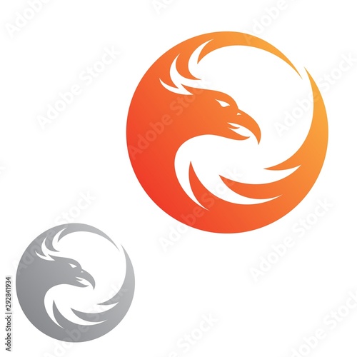 Fototapeta Naklejka Na Ścianę i Meble -  Simple abstract Eagle fire vector icon for graphic design
