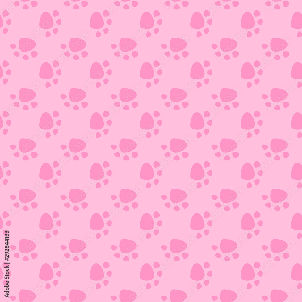 Seamless pattern with cute paws.A good choice for gift paper,wrapping,fabric printing,web page design.