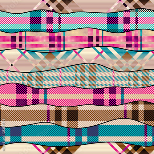 Patchwork textile pattern. Seamless quilting design background.