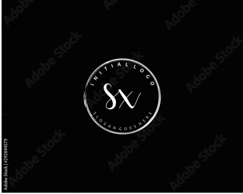 SX Initial handwriting logo vector