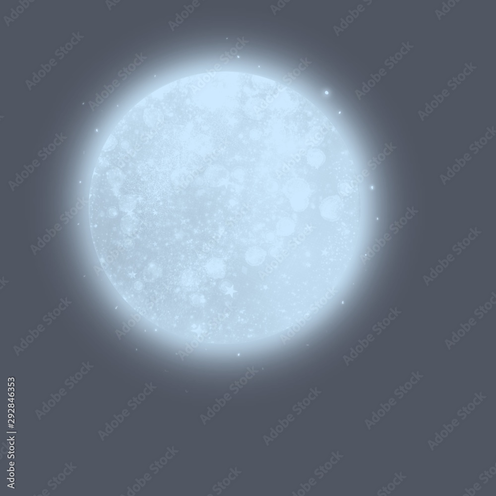 Full moon over dark sky at night. Illustration Full moon over dark sky at night. Illustration