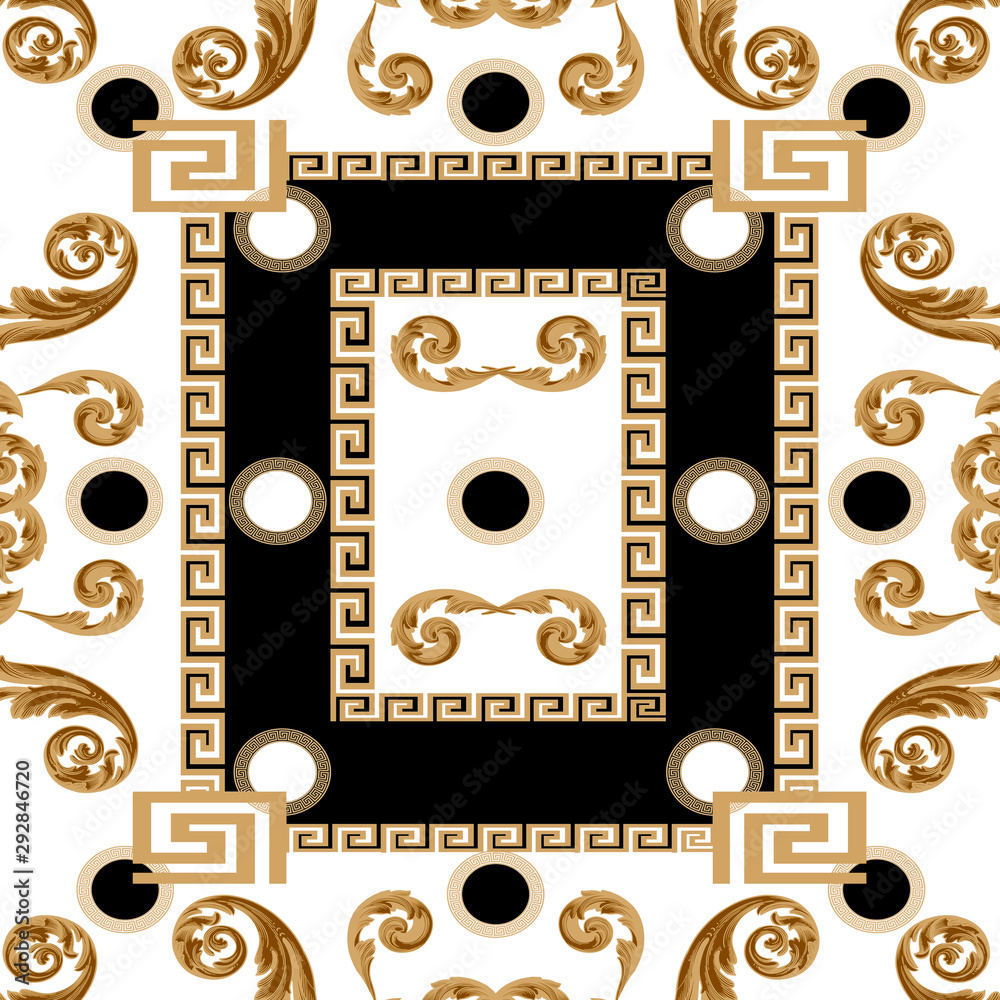 baroque greek style texture seamless pattern design