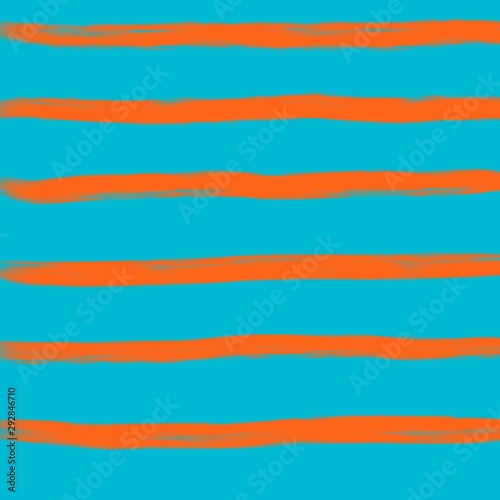 Abstract art background with multicolor stripes and teals. Light blue, orange.