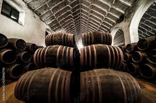 Botas de vino en una bodega española  photo