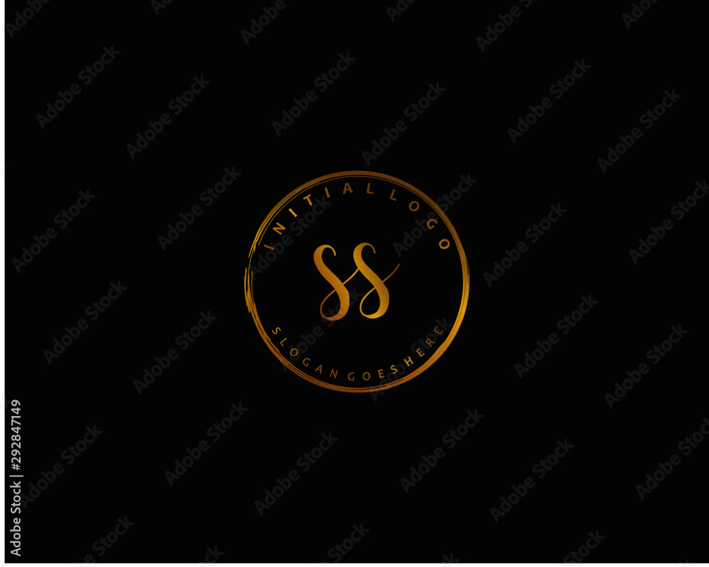 SS Initial handwriting logo vector SS Initial handwriting logo vector