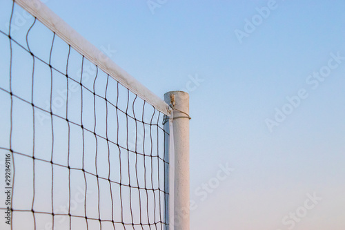 Beach volleyball net, summer vacation, sport concept. isolated sky background.
