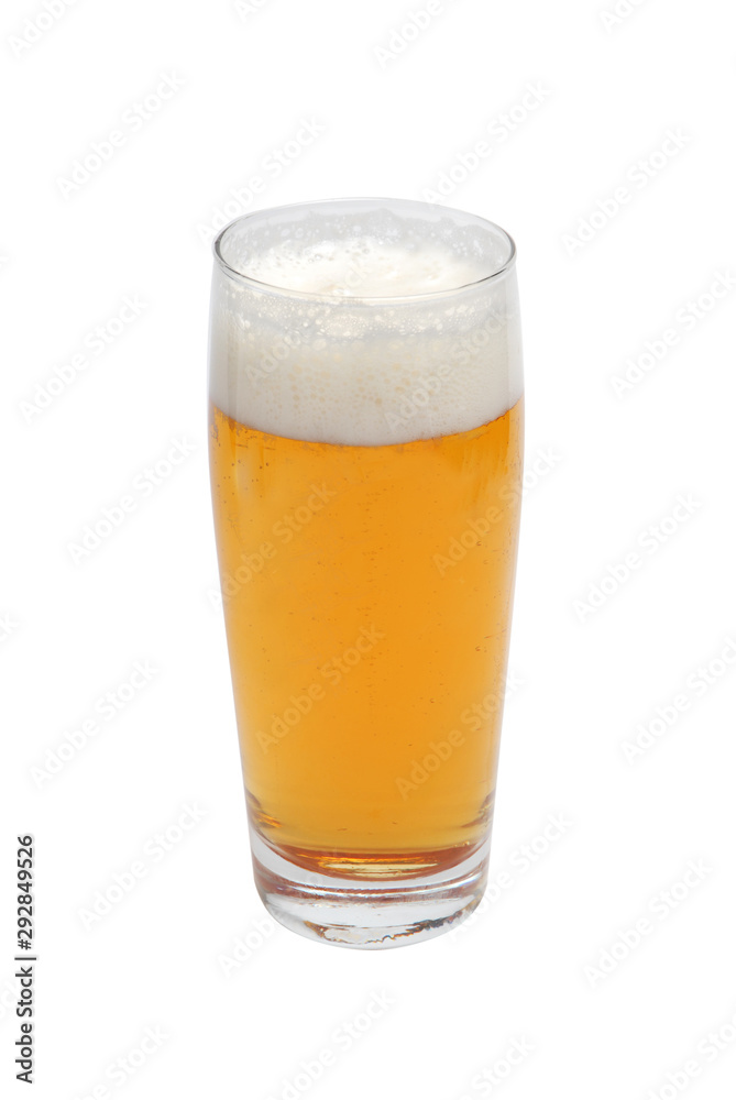 Frosty glass of light beer isolated on a white background Frosty glass of light beer isolated on a white background