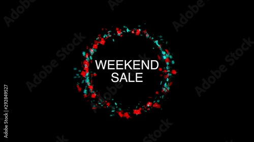 Weekend Sale Title Animation with black background