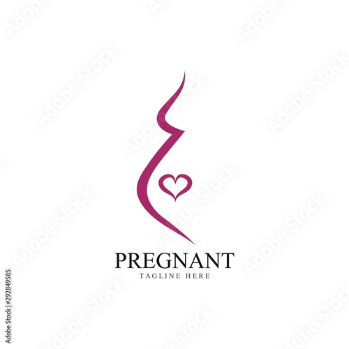 women pregnant logo vector icon template